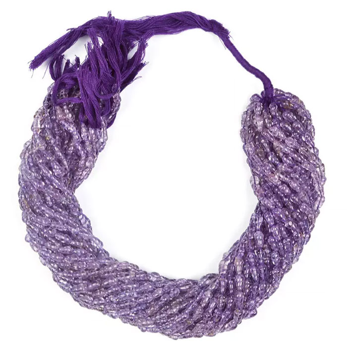 exporters of Amethyst Drops Beads Strand for mala making