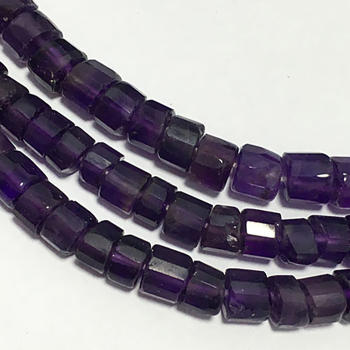 Buy Best African Amethyst Faceted Tyre (Wheel) 5MM to 6MM Beads