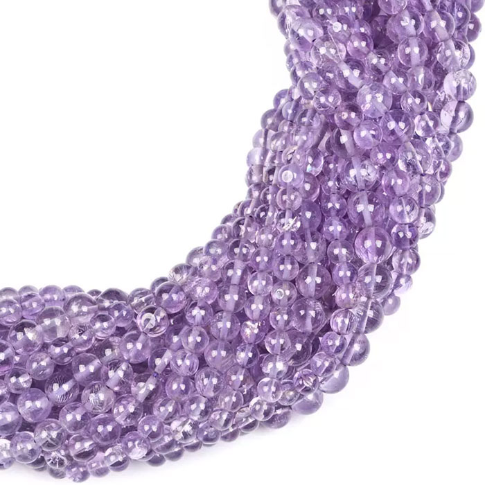 suppliers of Amethyst Round Beads Strand at best price