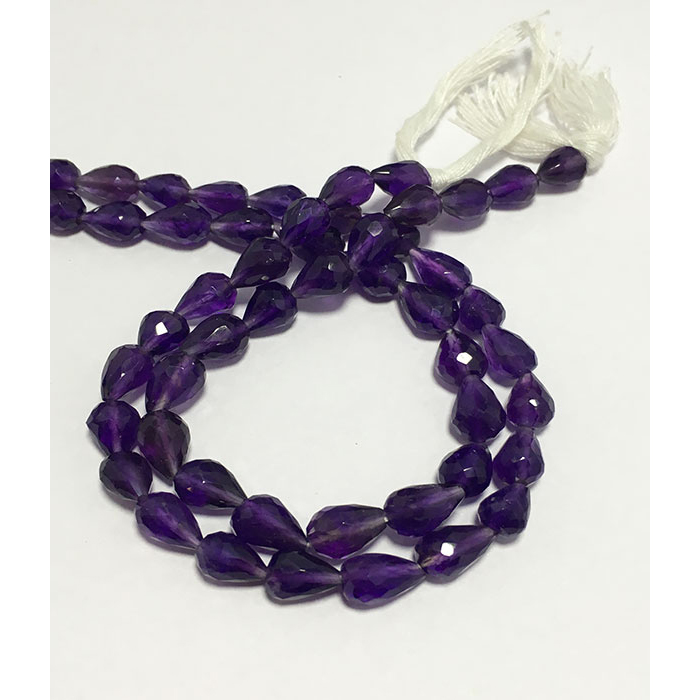 Stunning African Amethyst Faceted Top Drill Tear Drops Pear 5x8MM to 9x11MM Beads