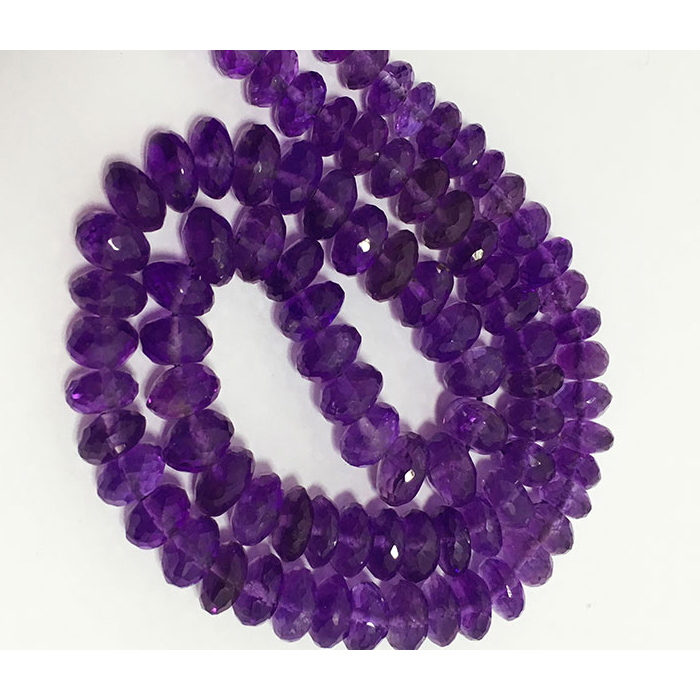 Supplier African Amethyst Faceted Rondell 6.5MM TO 7.5MM Beads