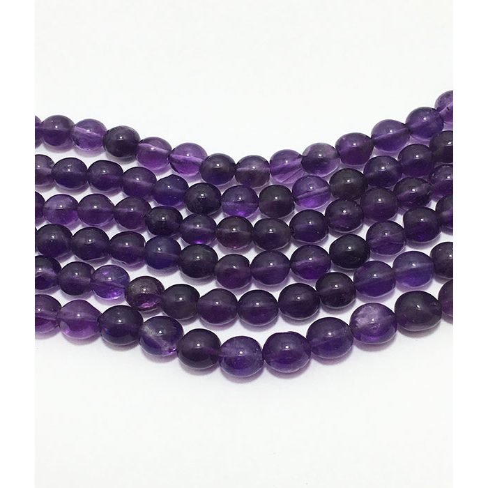 Top Quality African Amethyst Plain Round 6MM TO 8MM Beads
