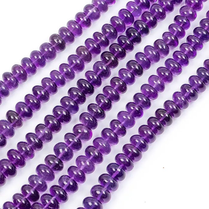 manufcturer of Amethyst Rondelle Beads Strand for jewelry