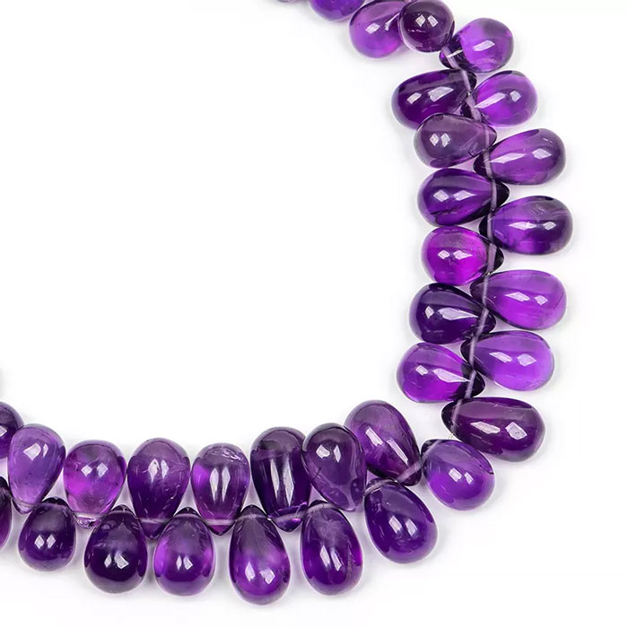 awesome look Amethyst Drop, Tear Beads Strand mala