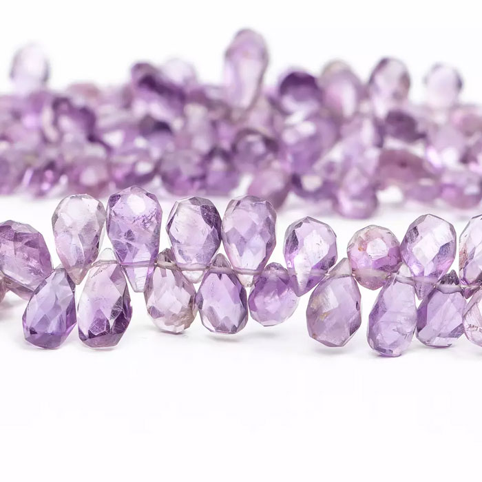 best buy Amethyst Pear Beads Strand for necklace