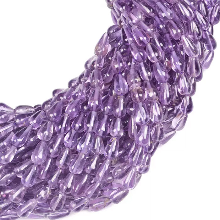 online selection of Amethyst Drop, Tear Beads Strand for mala