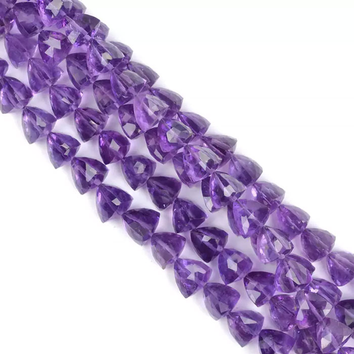 loose Amethyst Trillion Beads Strand suppliers