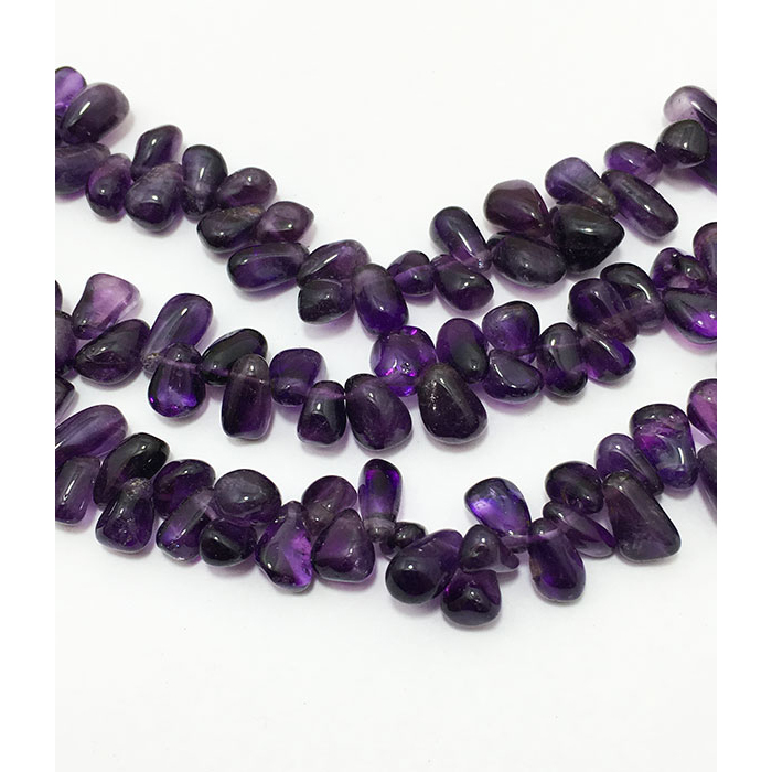 natural African Amethyst plain Side Drill Tear Drops Pear 7x9MM to 8x10MM Beads