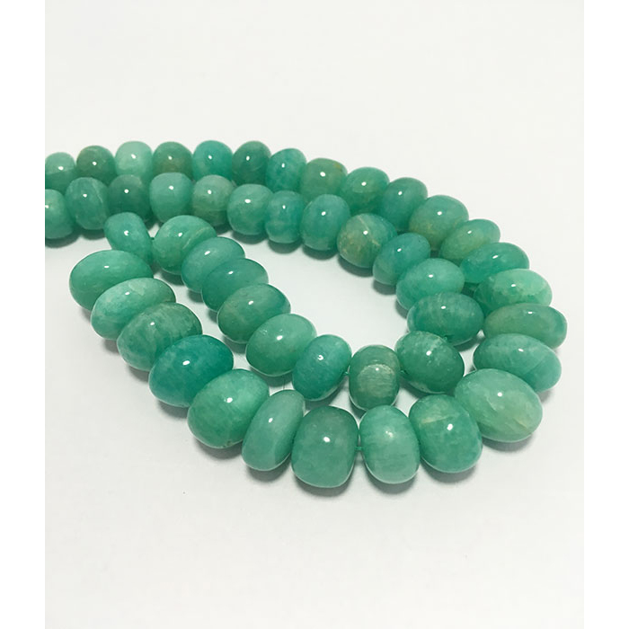 Semi Precious Amazonite Plain Rondell (Wheel) 8mm to 12mm Beads