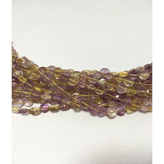 wholesaler Ametrine Faceted Coin 5mm to 6mm Beads