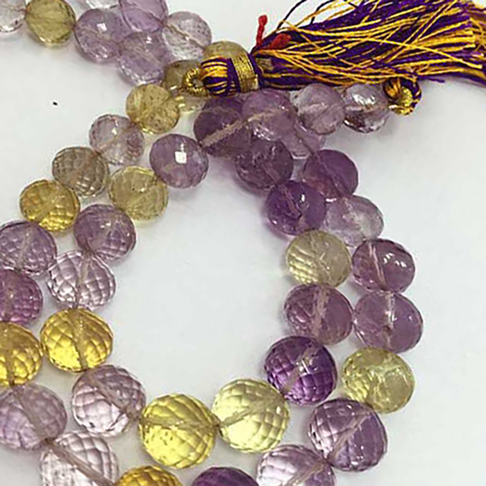 Exporter Ametrine Faceted Round 6mm to 8mm Beads
