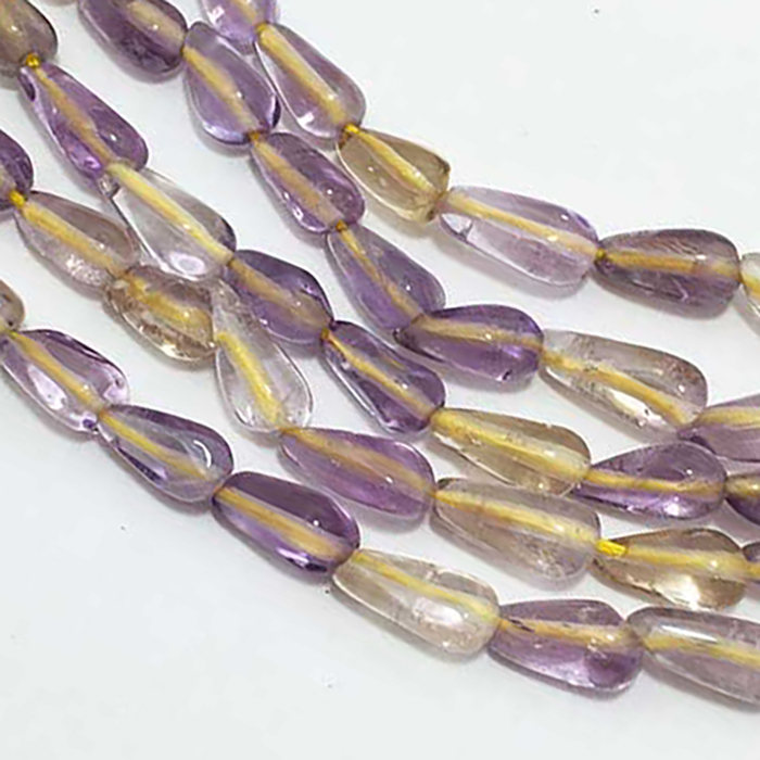 natural Ametrine Plain TOP DRILL DROPS Pears 7x10mm to 9x11mm Beads