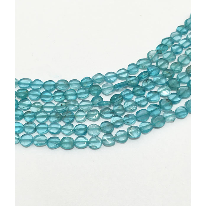 Natural Apatite Plain Coin 4mm to 5mm Beads