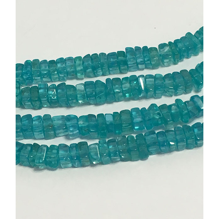 Natural Apatite Plain Disc Square 4mm to 5mm Beads