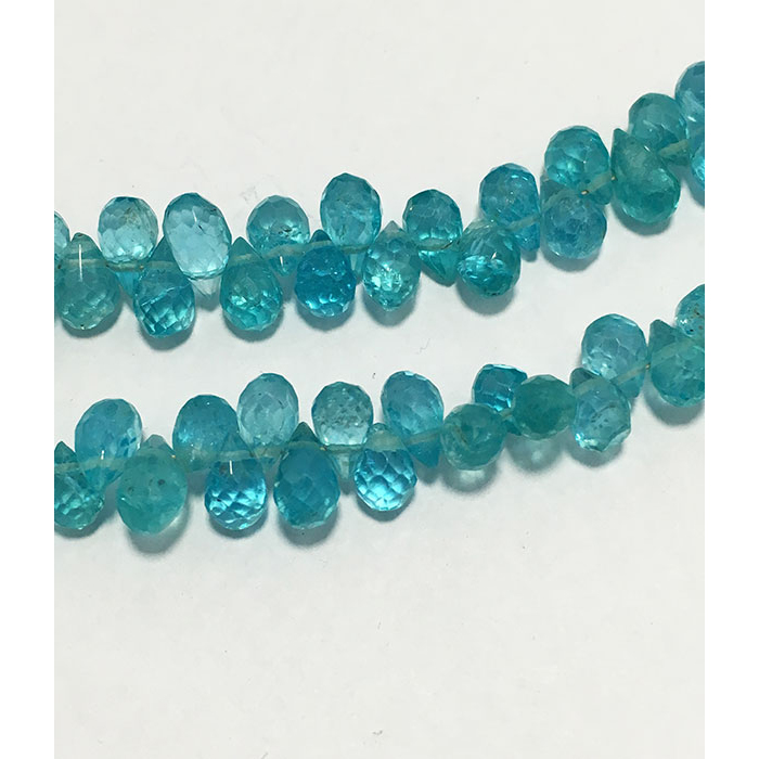 Genuine Apatite Faceted Briolette Side drill Drops Pear 6mm to 7mm Beads