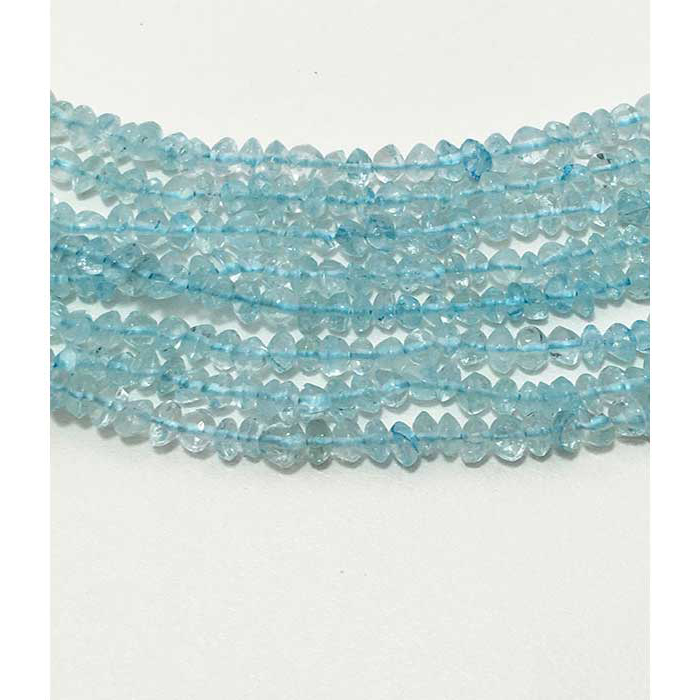 Online Ready Stock Aquamarine Plain Rendell (Button) 3.5mm to 4mm Beads