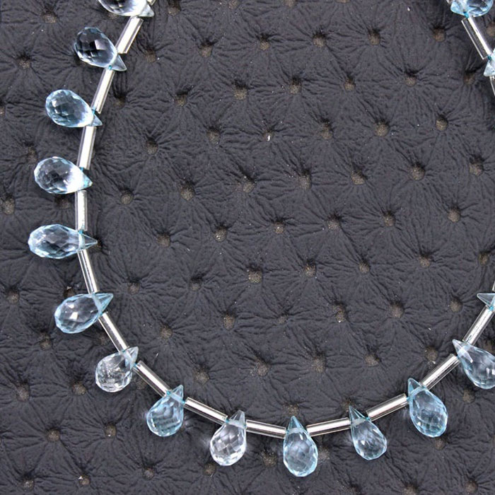 huge collection of Aquamarine Side Drill Pear Drop Beads Strand exporters