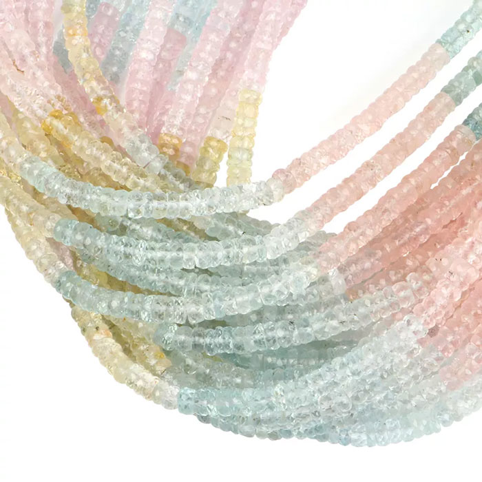 high quality Aquamarine Tyre Beads Strand for jewellery