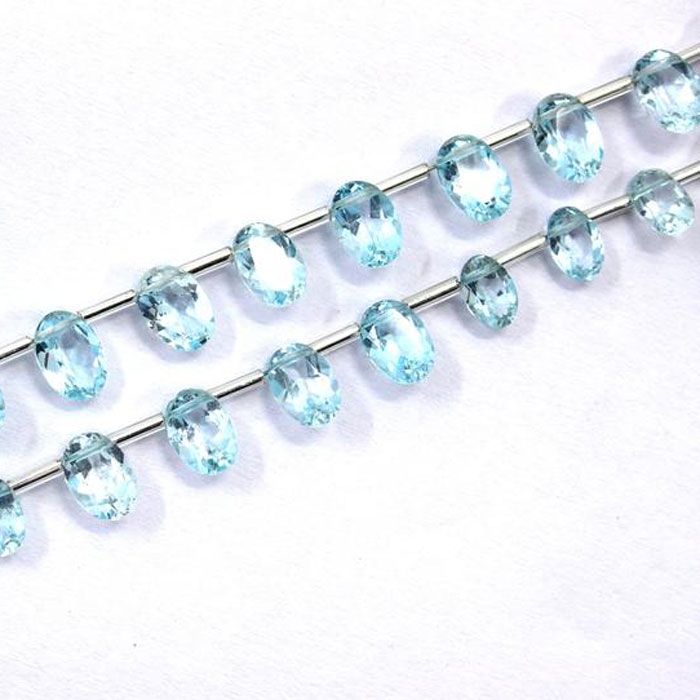 manufacturer of Aquamarine Oval Beads Strand for jewellery