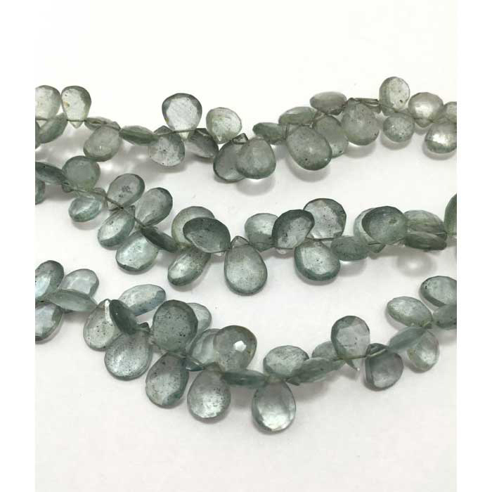 Genuine Aquamarine Faceted Briolette Side Drill Drops Pear 5mm to 10mm Beads