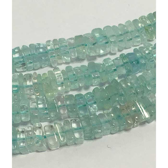 wholesaler Aquamarine Plain Disc Square 5mm to 6mm Beads