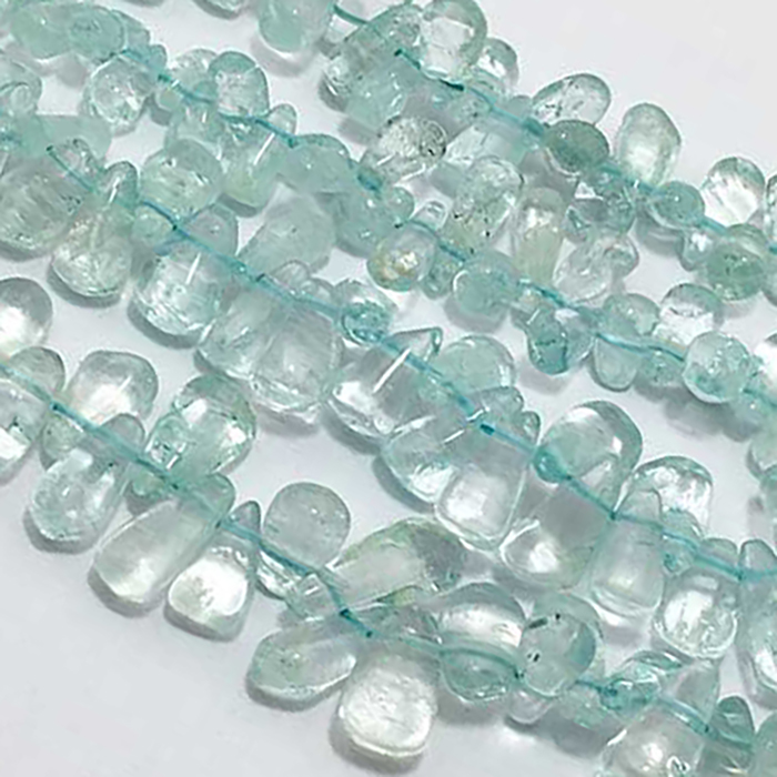 Manufacturer Aquamarine Plain Side Drill Drops 5mm to 8mm Beads