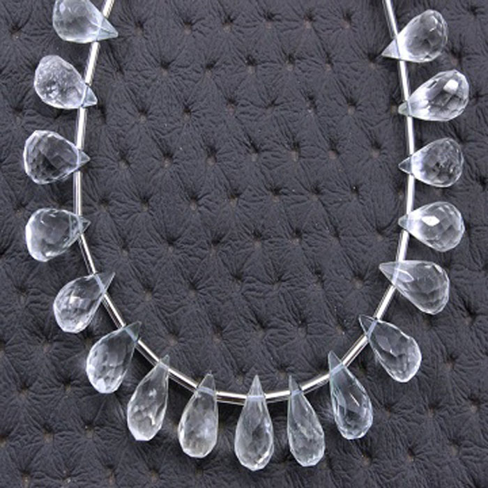 handmade Aquamarine Side Drill Pear Drop Beads Strand Huge selections