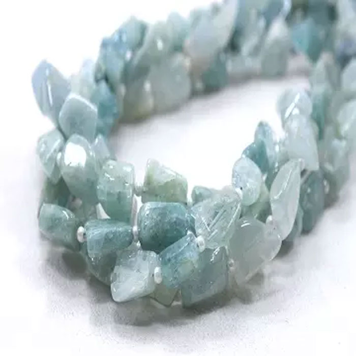 hand made Aquamarine Nuggets Beads Strand wholesaler