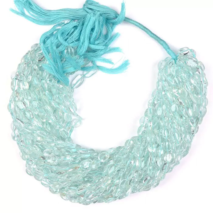 suppliers of Aquamarine Oval Beads Strand at best price