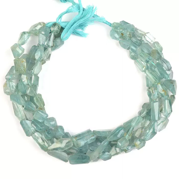 handmade Aquamarine Nugget Beads Strand Huge selections