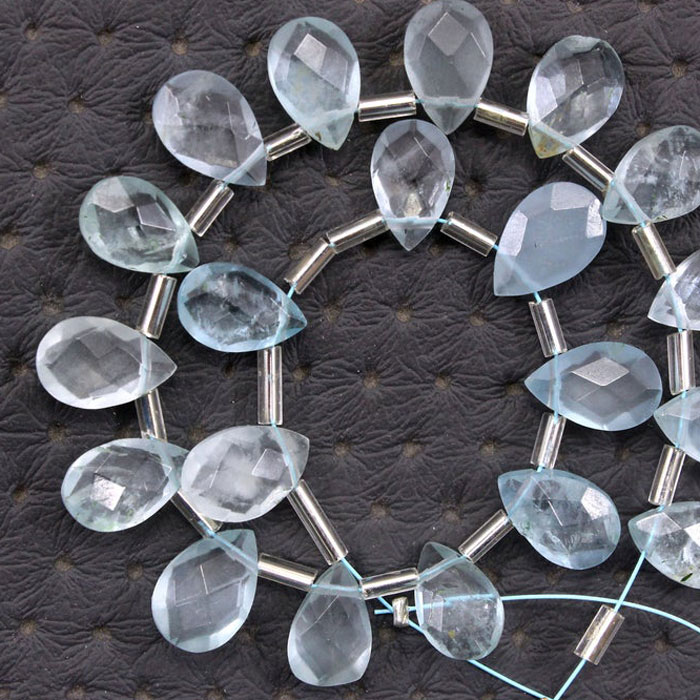 top quality Aquamarine Side Drill Pear Drop Beads Strand wholesaler