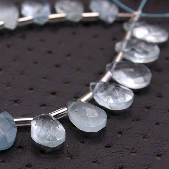 best deals Aquamarine Side Drill Pear Drop Beads Strand suppliers