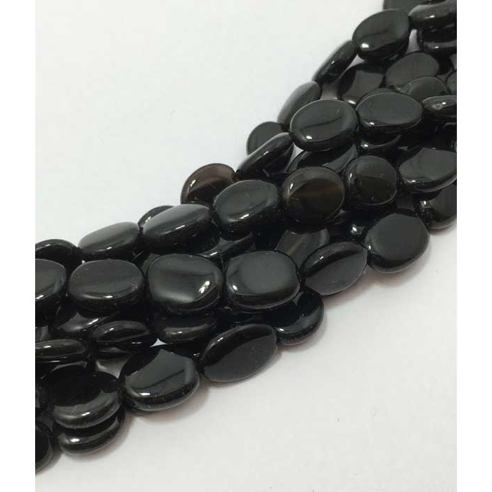 Best Buy Black Onyx Plain Oval 9mm to 11mm Beads