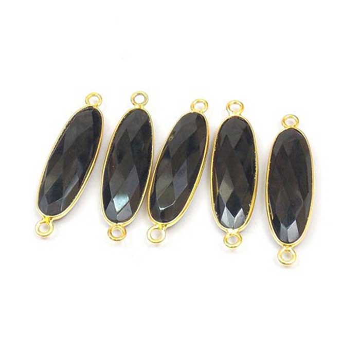 Stunning Gemstone Double Bail Connector Bezel Cut Stone Connecton