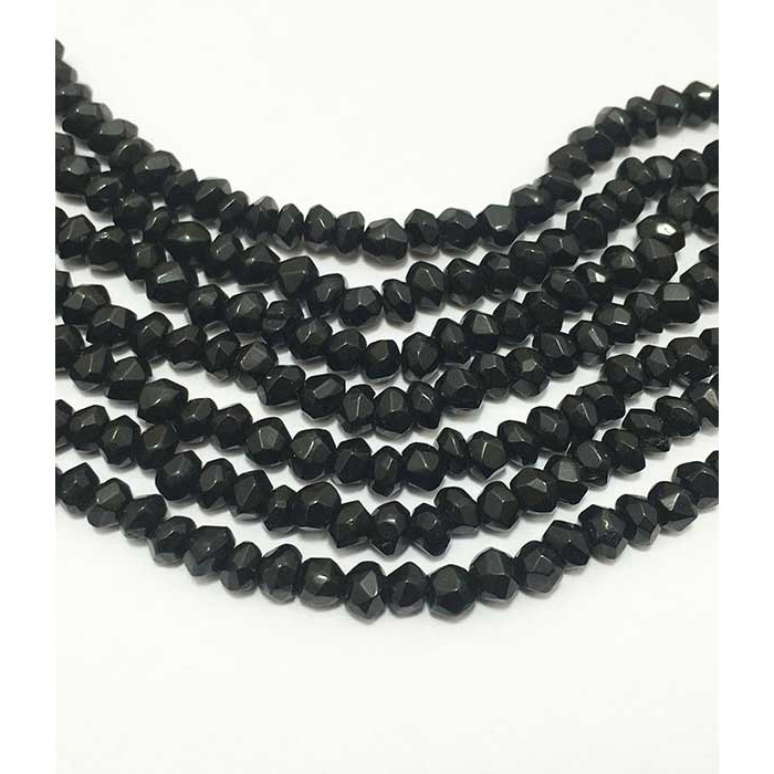 Manufacturer Black Spinal Hand Cut Faceted Rendell 4mm to 4.5mm Beads