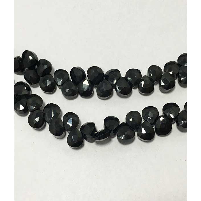 wholesaler Black Spinal Faceted Heart 5.5mm to 6mm Beads