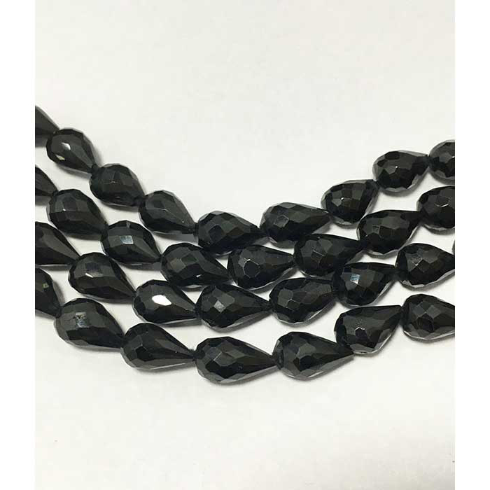 Manufacturer Black Spinal Faceted Top Drill Drops Pears 6mm to 10mm Beads