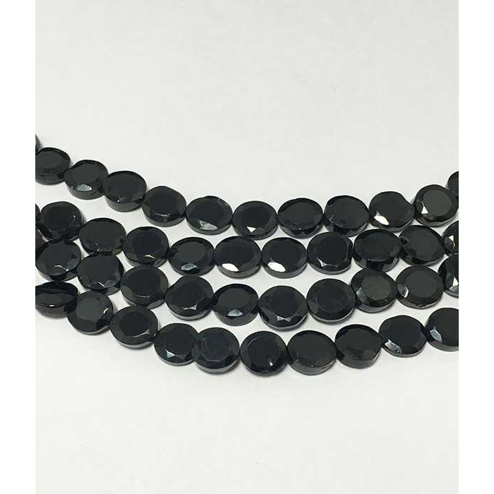 Supplier Black Spinal Faceted Coin 6MM TO 7MM Beads