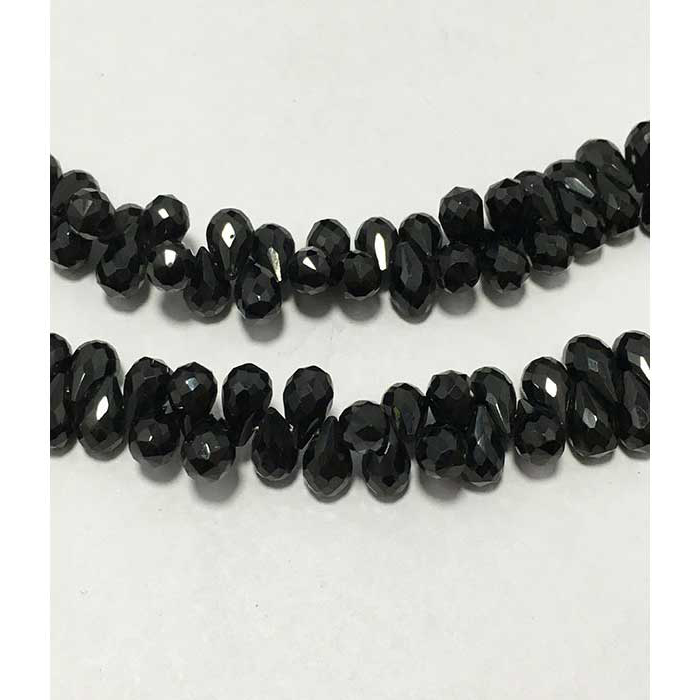 Supplier Black Spinal Faceted Side Drill Drops Pears 6mm to 7mm Beads