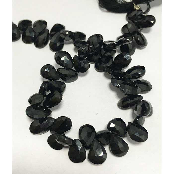 Online Ready Stock Black Spinal Faceted Pear 6mm to 8mm Beads