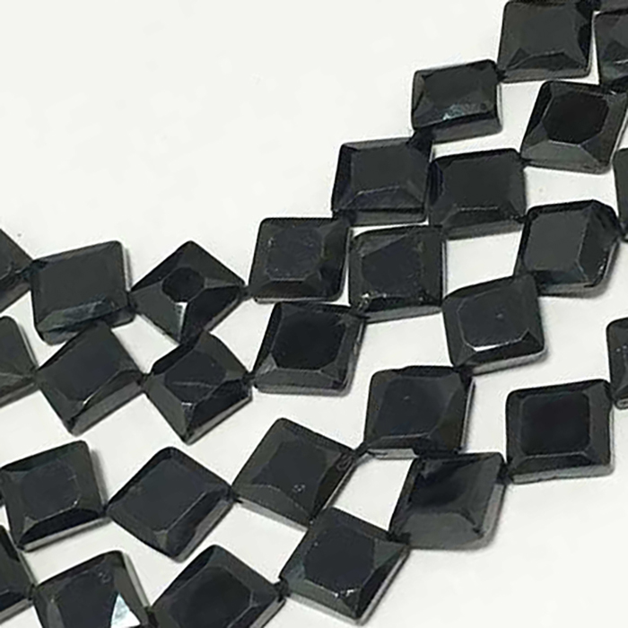 Loose Black Spinal Faceted Kite 7mm to 8mm Beads