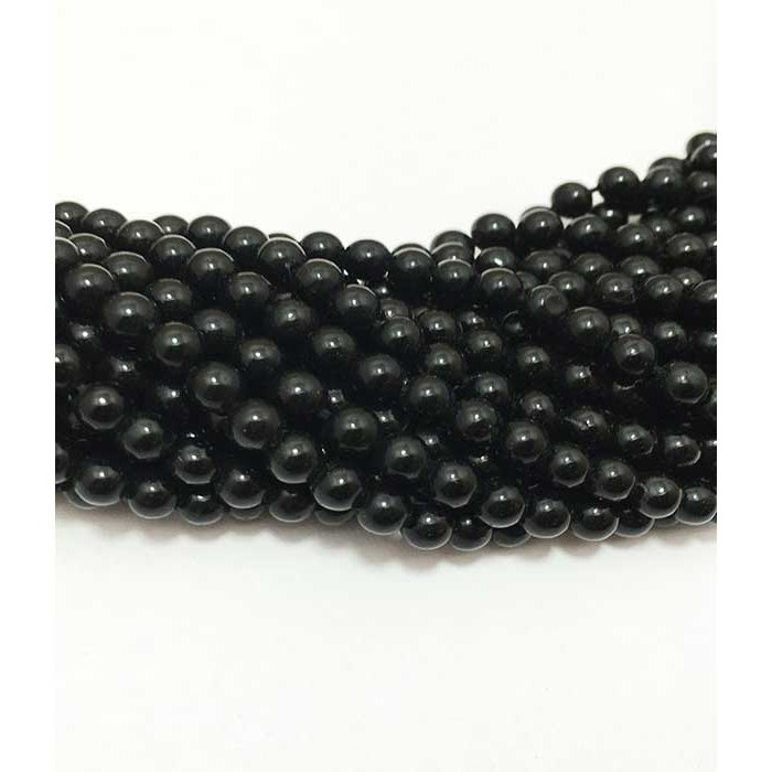 Top Quality Black Stone Onyx Plain Round 4mm to 5mm Beads