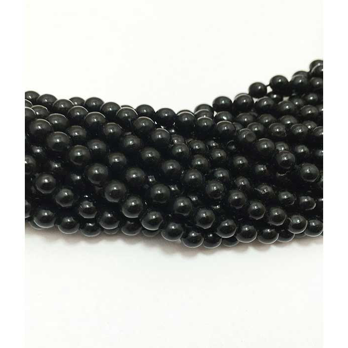 Top Quality Black Stone Onyx Plain Round 4mm to 5mm Beads