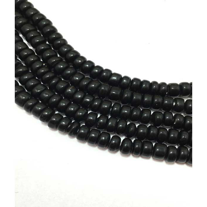 Exporter Black Stone Onyx Plain Tyre(Wheel) 5mm to 6mm Beads
