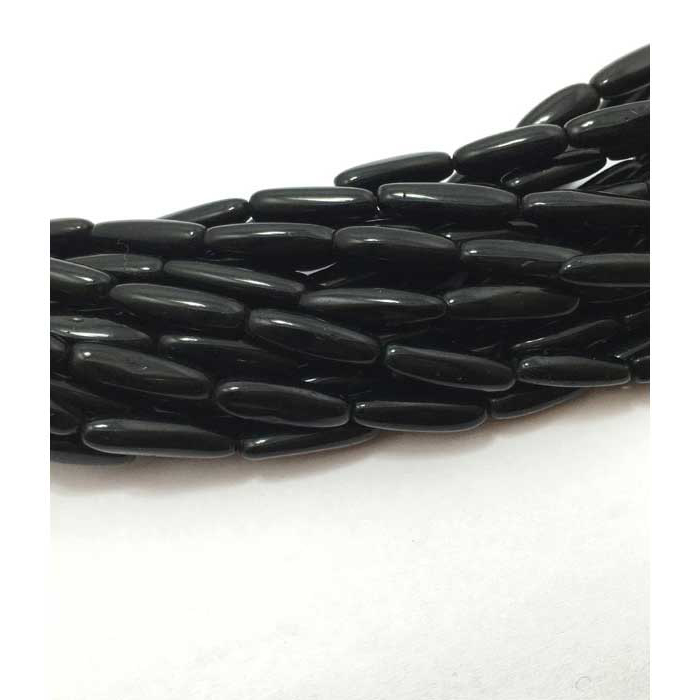 wholesaler Black Stone Onyx Plain Rice 7mm to 14mm Beads