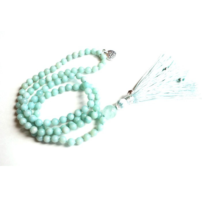 Exporter Of Natural Blue Amazonite-Fluorite Beaded Mala Necklace