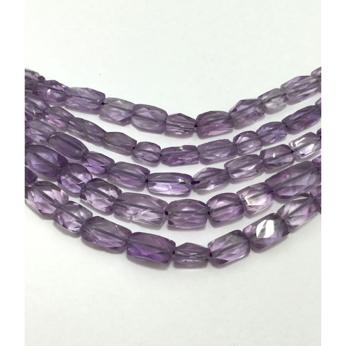 natural Brazilian Amethyst Faceted Brick 6X8MM to 8X10MM Beads