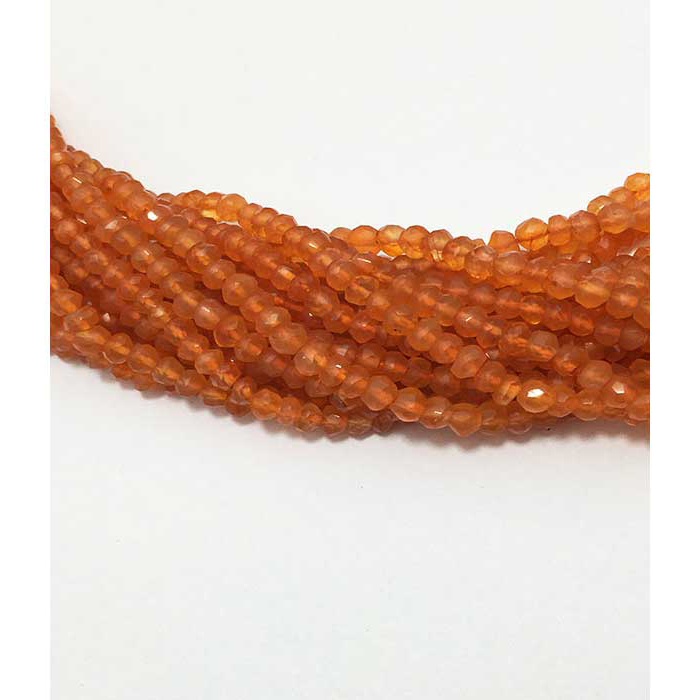 wholesaler Carnelian Faceted Rendell 3mm to 4mm Beads