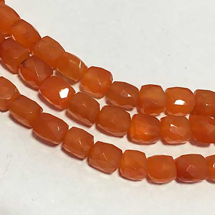 Best Buy Carnelian Faceted Box and Bricks 5.5mm to 6.5mm Beads