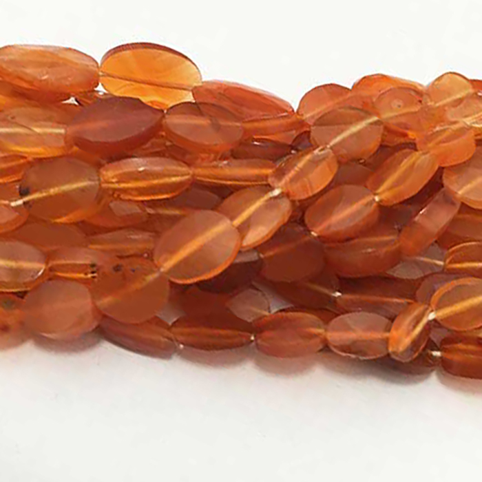 Online Carnelian Faceted Oval 5mm to 9mm Beads